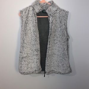 Fuzzy grey vest